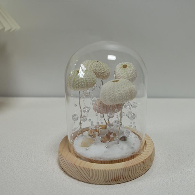 DIY Sea Urchin Night Light Kit with Luminous Base and Shell Accessories - Creative Decorative Lamp.
