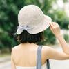 Summer Sun Hat, Women's Korean Version Grid Patterned Sun Hat, Fashionable Bow Fisherman Hat, Simple Bucket Hat