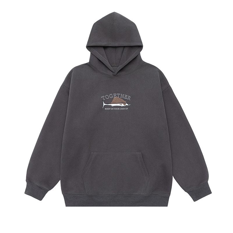 New Autumn Simple Pattern Printed Sweatshirt Men's Hooded Versatile Trendy Pullover Hoodie