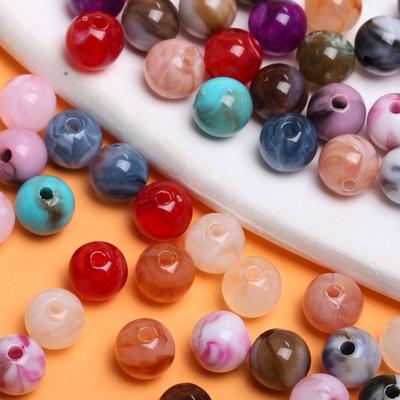 30pcs 8mm Bracelet Necklace Accessories Round Imitation Jade Jewelry Making Resin Fashion Beaded Jewelry Fine Jewelry