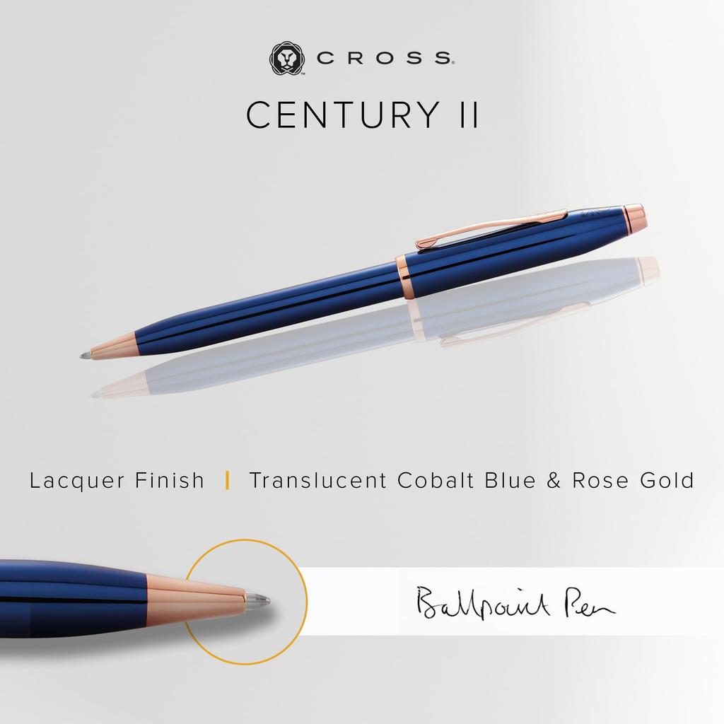 Cross Century II Cobalt Blue Premium Gift Boxed Ballpoint Medium Perfect Gift for Day or Promotion Oil-Based Pen, Nib, Father's