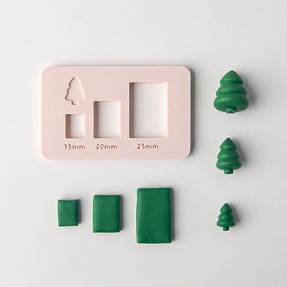 Handmade Christmas Tree Shaping Mold Rapid Forming 15/20/25mm Soft Clay Xmas Tree Mold Rolling Rubbing Polymer Clay Maker
