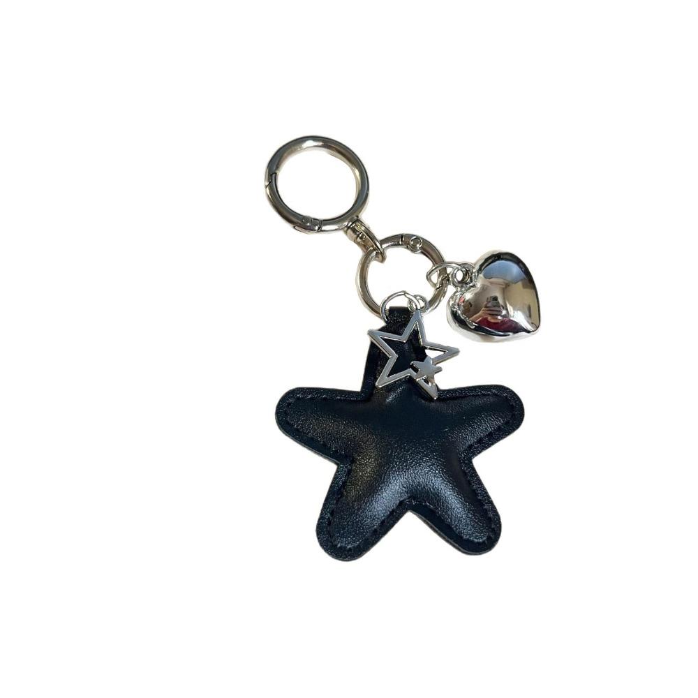 Heart Star Star Shape Keychain PU Colorful Pendant Classic Leather Keyring  Gift