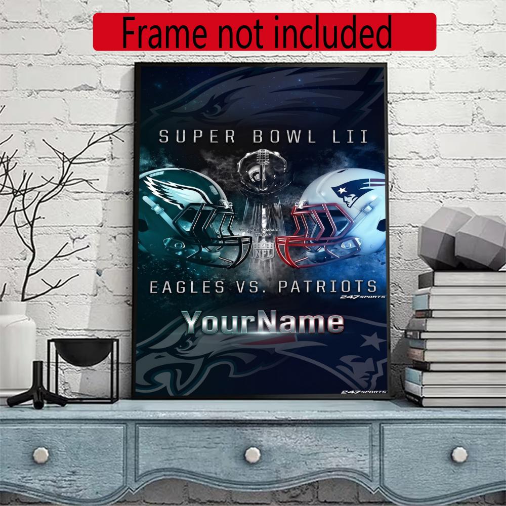 Philadelphia Eagles Customize Your Name Diamond Painting Round Diamond Rhinestones Mosaic Diamond Embroidery Wall Paintings Rhinestones Gift Frameless