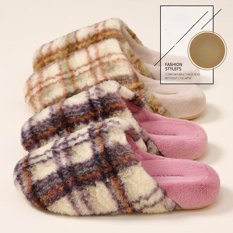 Thickened Shoes with Fleece, Fashionable and Comfortable for Home Wear, Couple Cotton Slippers