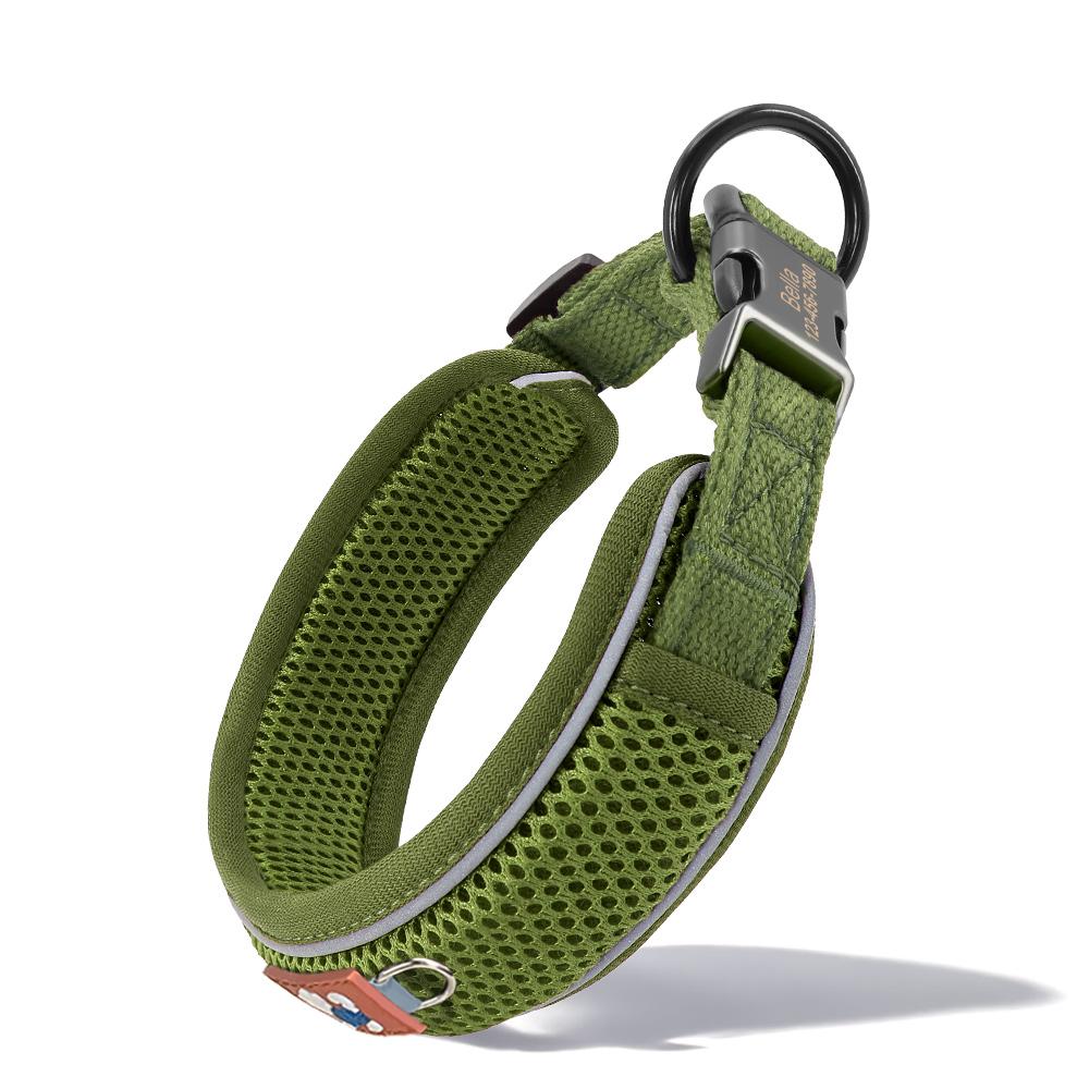 Premium Personalized Dog Collar Mesh Breathable Reflective Pet Collar Durable Comfortable Necklace for Small Medium Large Dogs