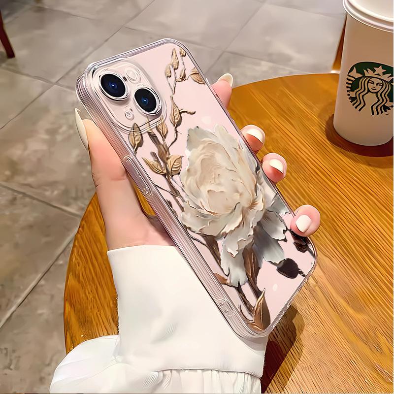 Retro Wangshu Jinlian is suitable for Apple 16 mobile phone case iphone15pro all-inclusive light and thin 17pro women's soft case.