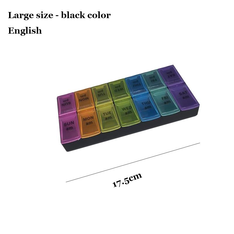 Shunshi Weekly Pill Organizer with Am/Pm Compartments Travel Pill Boxes 7 Day 2 Times A Day Tablet Dispenser with 14 Compartment