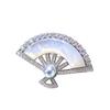 Fan Shaped Pearl Brooch 8-9Mm Madama Akoya Seawater Pearl Fashion Brooches Full Paved Vintage Brooch Pin Coat Scarf Jewelry