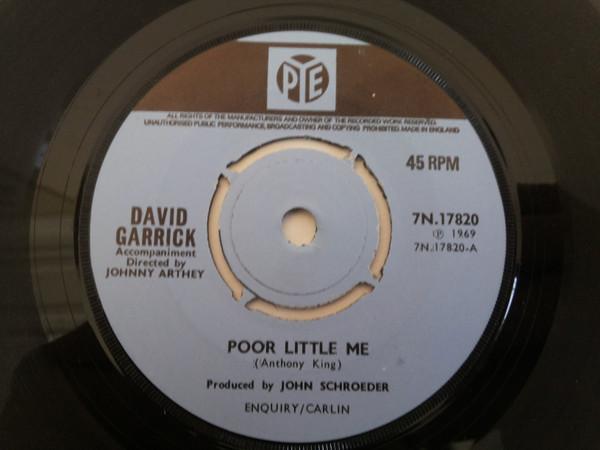 

7inch Record DAVID GARRICK - Poor Little Me 7N17820 Pye Records 1969 UK Rock Used