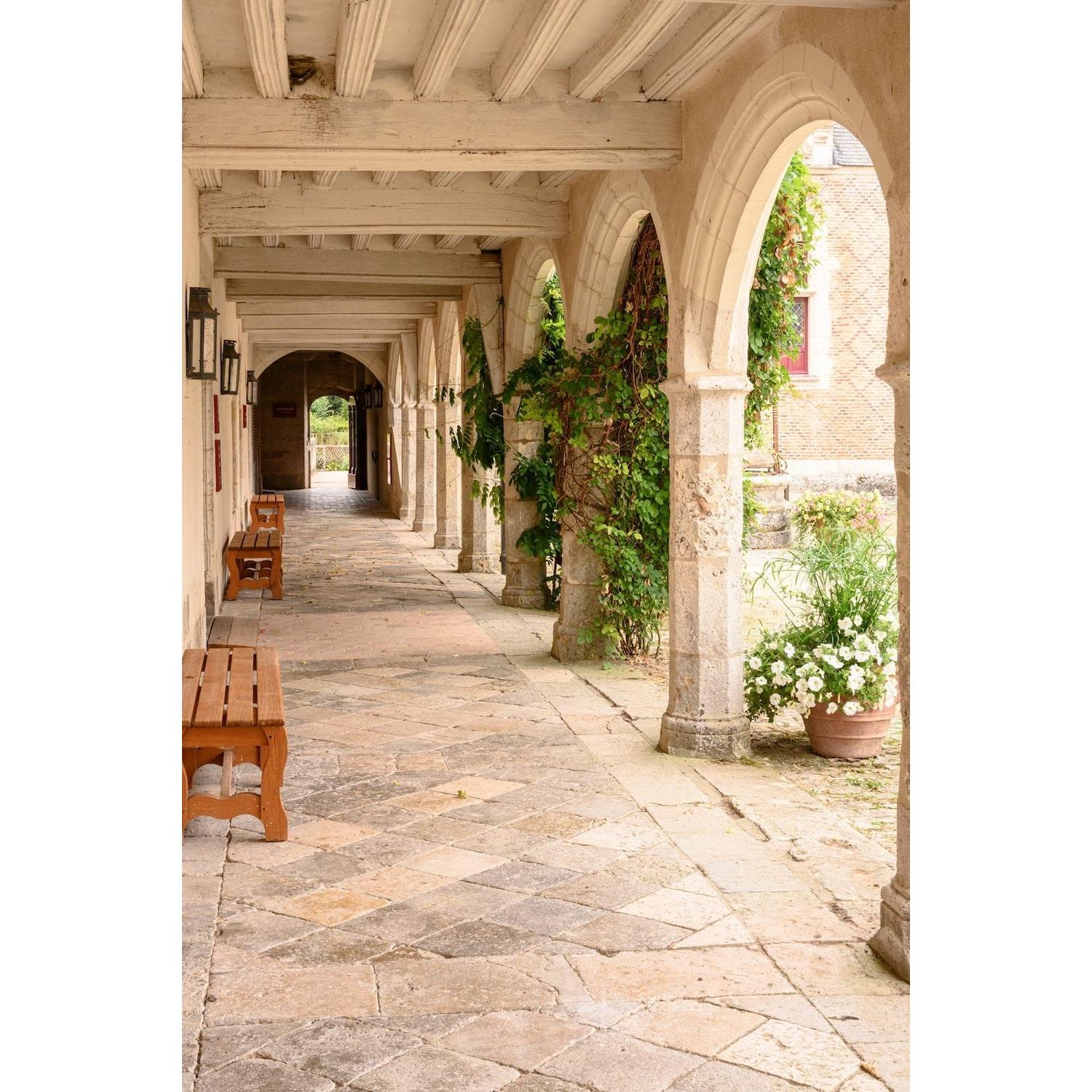 Tapestry gazebo in the castle relaxation in Europe 75x100