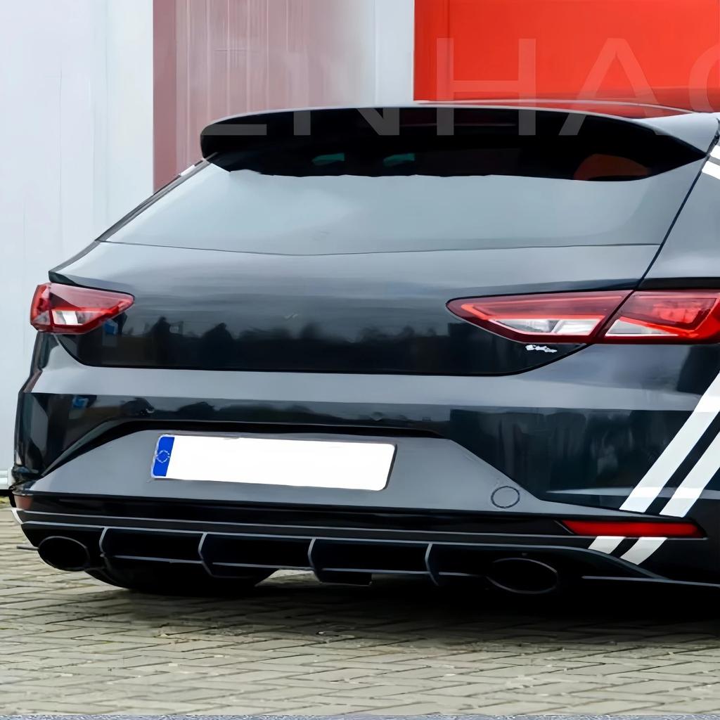 Glänzender Maxton Design Auto Heckstoßstangen Diffusor für Seat Leon MK3 5F Cupra 2012 2013 2014 2015 2016 Vor-Facelift Heck Seiten Splitter