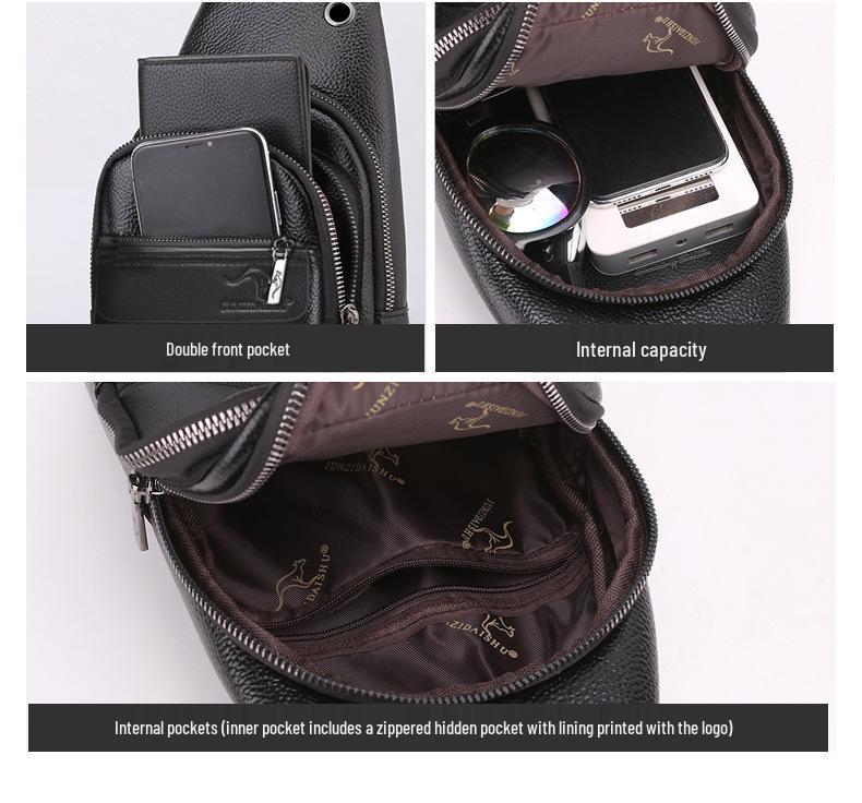 Gentleman's Genuine Leather Crossbody Chest Bag - 2023 Fashion Single Shoulder Backpack