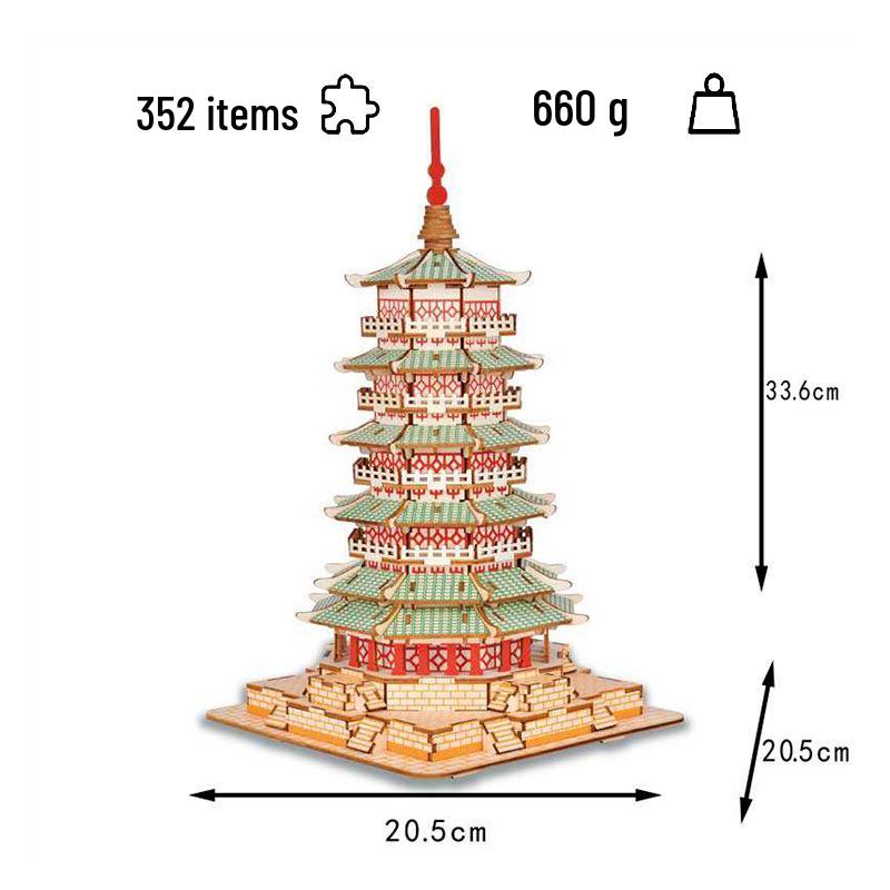 

3D Wooden Tower Puzzle DIY Set by Shaka