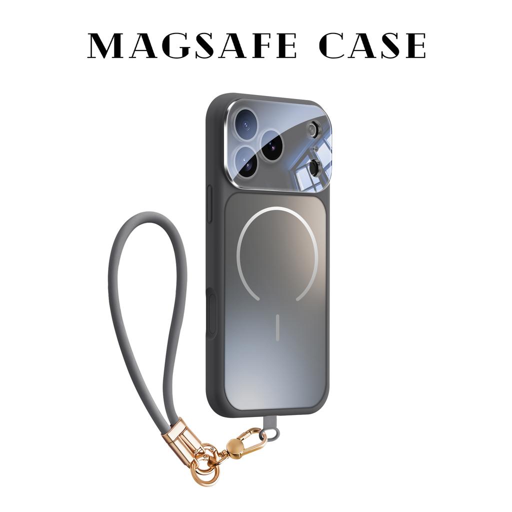 Applicable iPhone17ProMax Lanyard Mobile Phone Case Frosted Magnetic Liquid Silicone Apple 17 All-inclusive Lens Cover