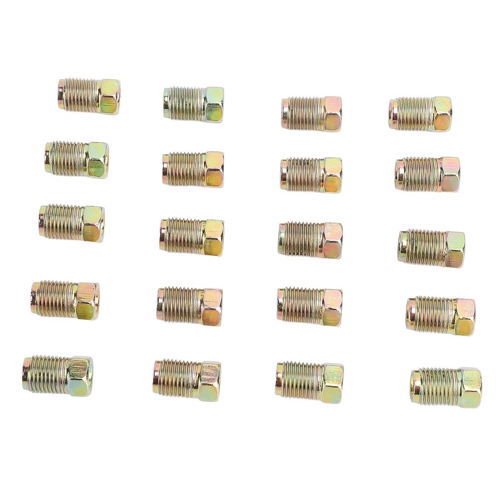 20 Pcs Brake Line Nuts Fittings M10 X 1mm Metric Brake Line Invert Flare Fittings for 3 16 Inch Brake Line Tube