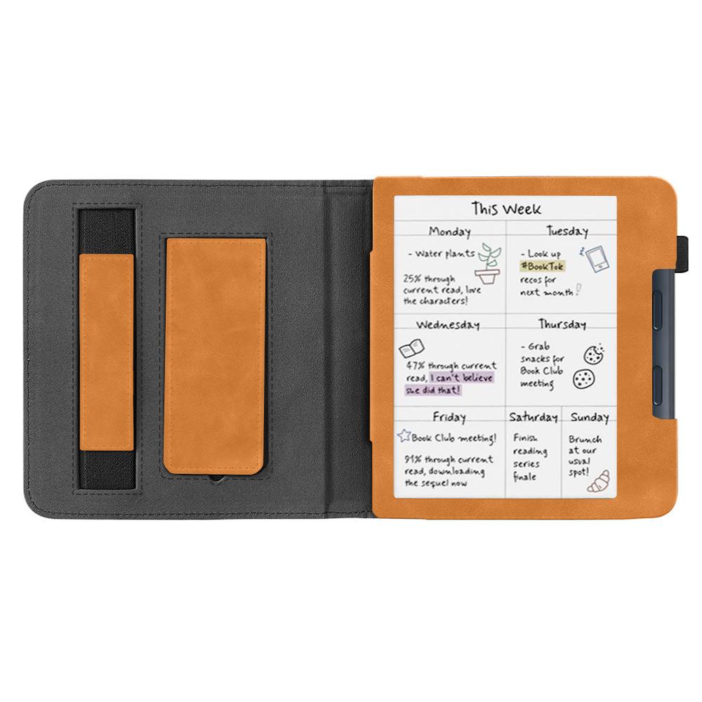 E-book Leather Case for 2024 Kobo Libra Color (Model: N428) 7-inch, Palm Stand with Sleep Mode