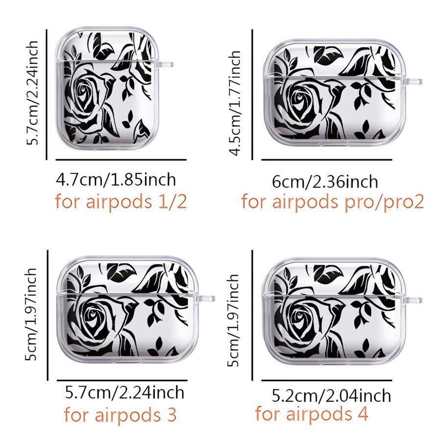 Case For Airpods Pro 1 3 Pro3 Pro2 4 2 Clear Earphone Cases Cover Beautiful Flowers