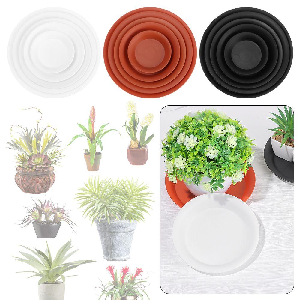 3 Stück Garten Blumentopf Rund Innen Außen Kunststoff Tablett Untersetzer Pflanzuntersetzer Tropfschalen