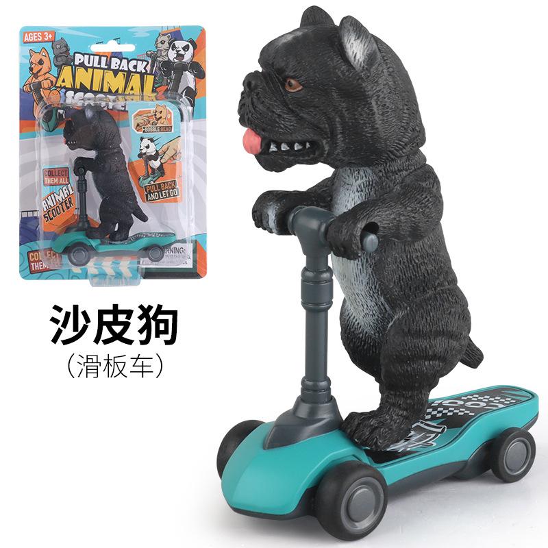 Children's Toys Dinosaur Velociraptor Tyrannosaurus Animal Pull Back Finger Scooter Small Toy Model