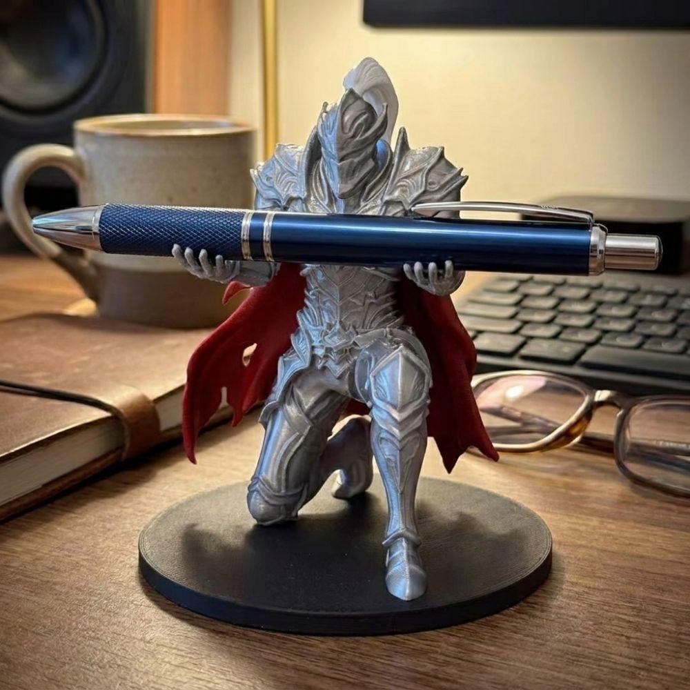 Unique Knight Pen Holder 3D Printed Warrior Desk Organizer Funny Creative Pen Stand Home Office