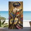 Dreamlike figure - butterfly polyester microfiber beach towel is highly absorbent, suitable for swimming and beach outings