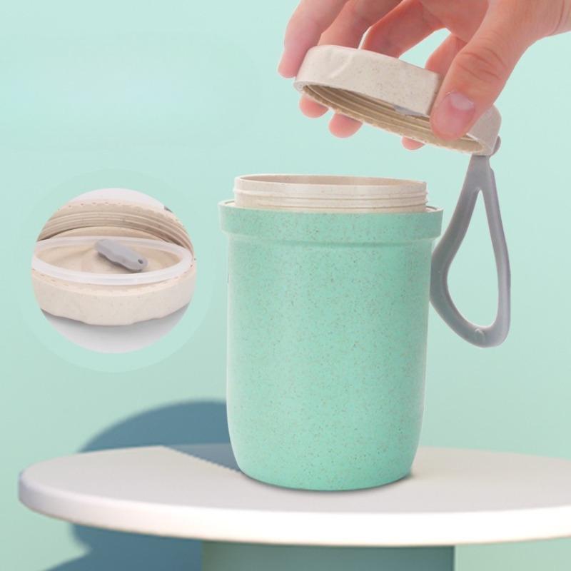 Student Insulated Double-layer Breakfast Cup - Microwaveable Water Cup - Oatmeal Cup - Milk Cup - Soup Cup - with Lid