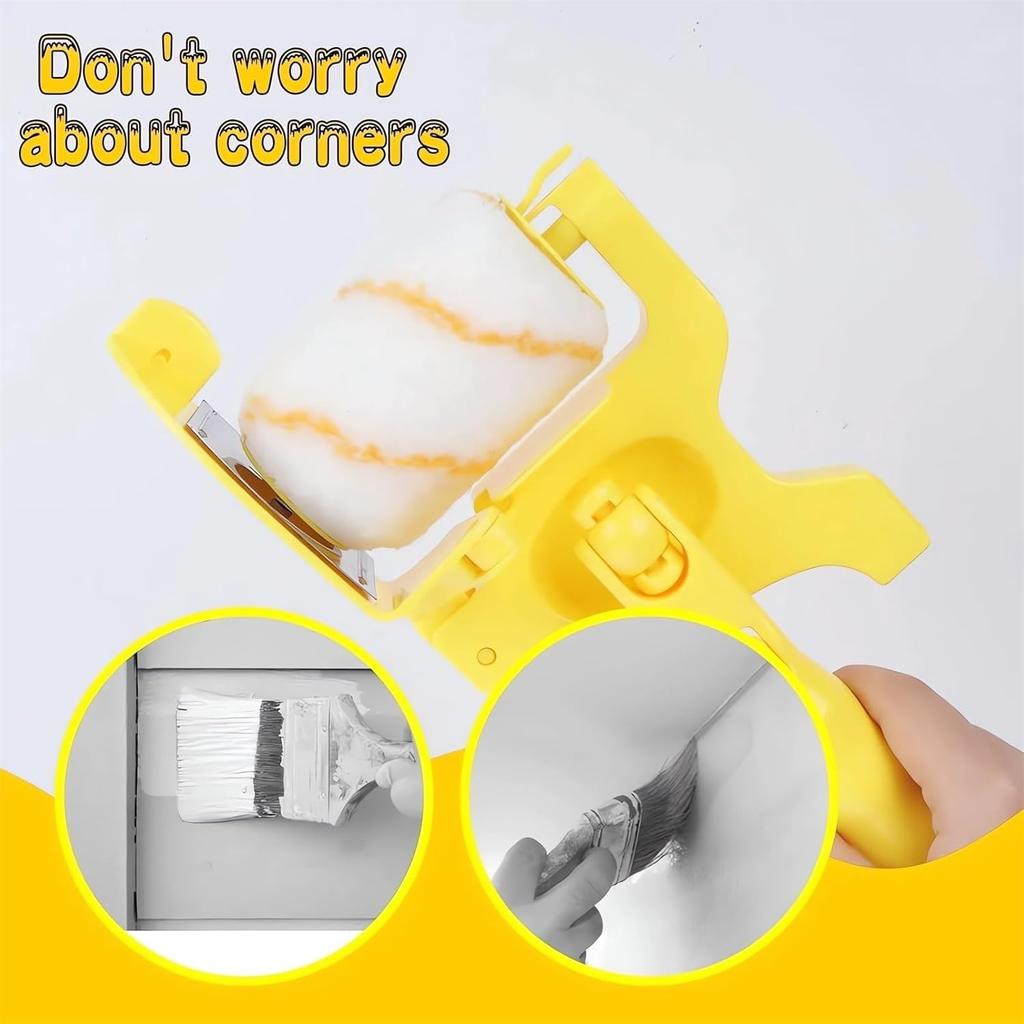 Paint Edger Pro -Painting Trimmer Edger Tools for Walls High Ceilings with Edger Paint Brush Kit, Bucket Edge Paint Roller Splatter Shield