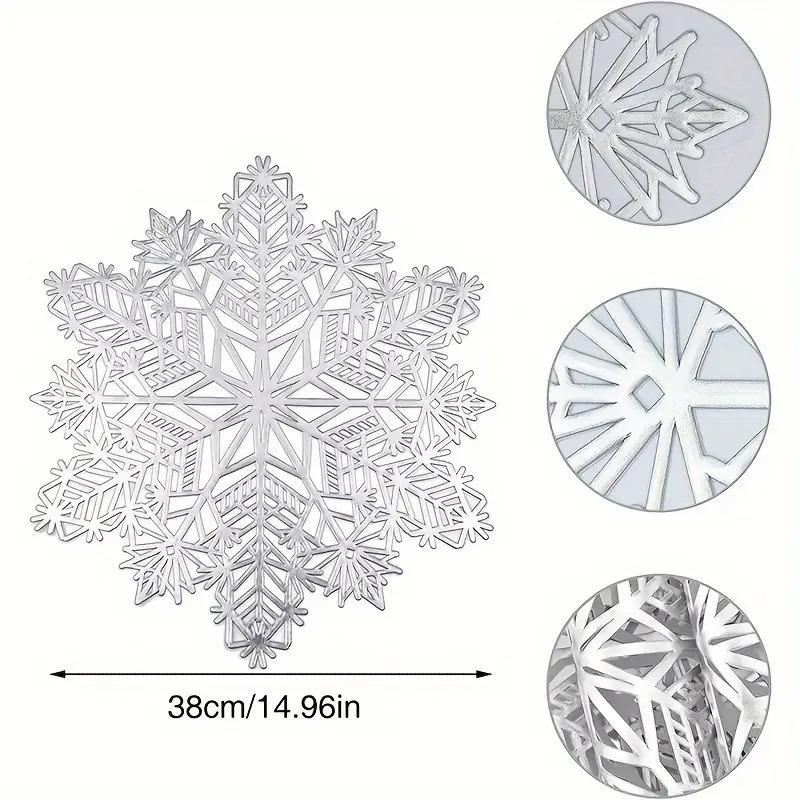 1-20 STÜCKE Einfarbige Schneeflocke PVC Tischmatte Hohl Platzset Hitzebeständige Isolationsuntersetzer Pads Schüssel Weihnachten Heimdeko
