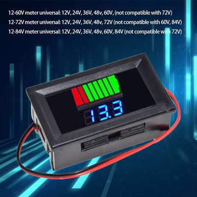 Tester Indicator de nivel de încărcare a bateriei auto 12V 24V 36V 48V 60V 72V Contor de capacitate a bateriei cu litiu
