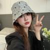 New Butterfly Hat for Women's Small Fragrance Style Bucket Hat Korean Version Versatile Fisherman Hat Striped Basin Hat Showing Small Face