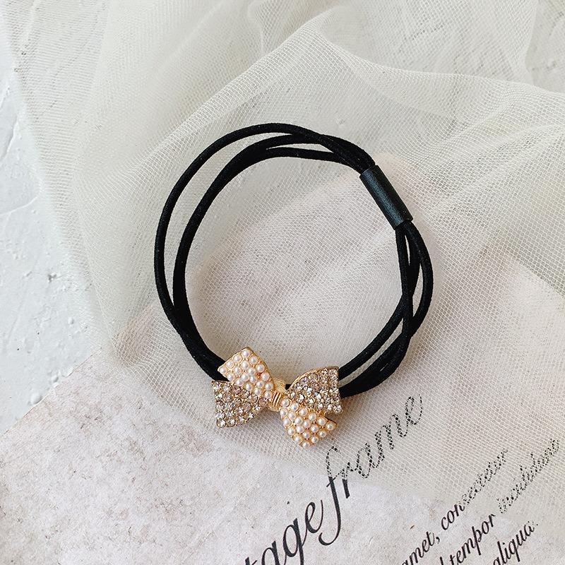 Korean Rhinestone Elegant Scrunchies Women Girls Elastic Hair Rubber Band Accessories Tie Hair Ring Rope Headdress