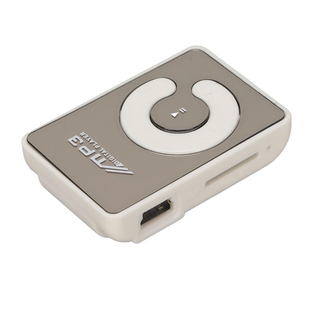 Back Clip Player Portable Lightweight Mini MP3 Music Player with Memory Card Slot for Daily School White