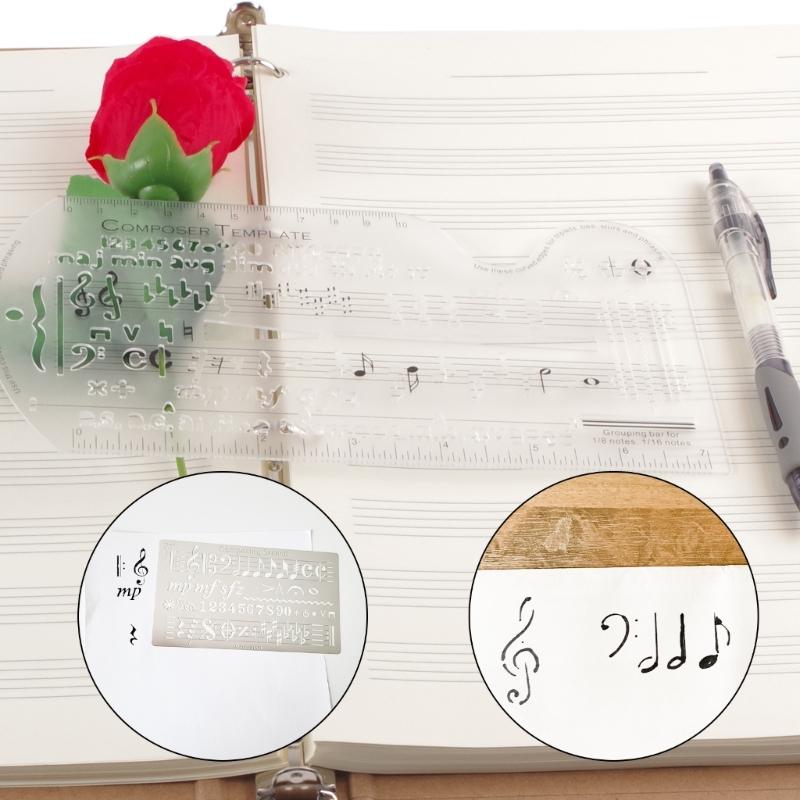 Staff Drawing Ruler Song Writer's Composing Template Stencil Song Writer's Composing Notation Tool for Music Notes