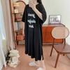 Maternity Summer Dress Short-sleeved T-shirt Skirt Children's Fashion 2025 New Loose Plus Size Long Dress Casual Summer Dress