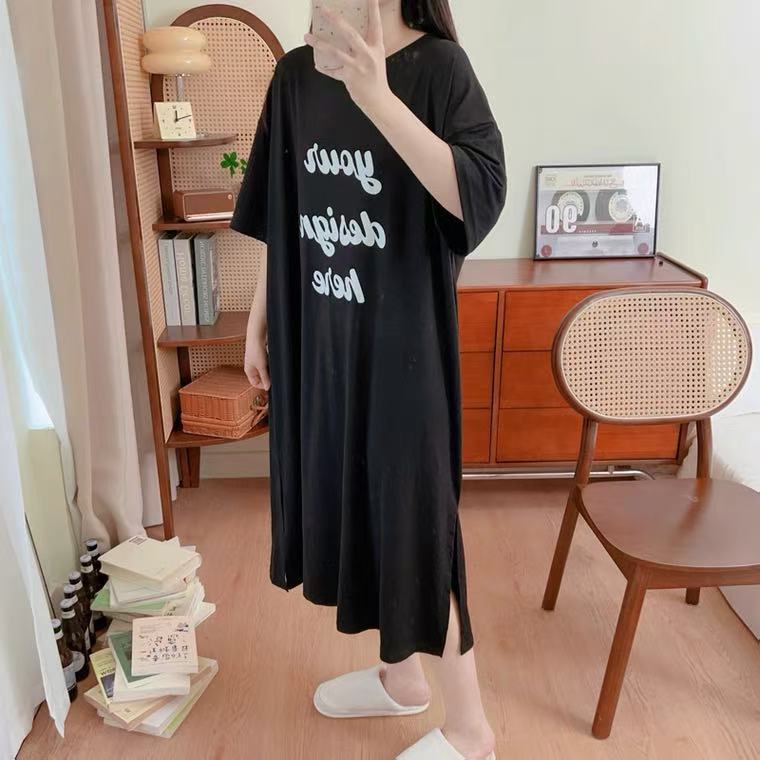 Maternity Summer Dress Short-sleeved T-shirt Skirt Children's Fashion 2025 New Loose Plus Size Long Dress Casual Summer Dress