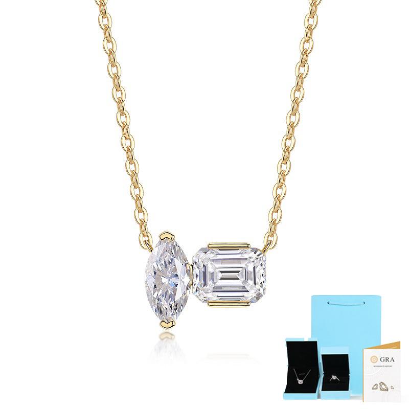 

Мода Темперамент 925 Серебряное Ожерелье Муассанит Цепь Ins Ветер Ключица Цепь Подвеска