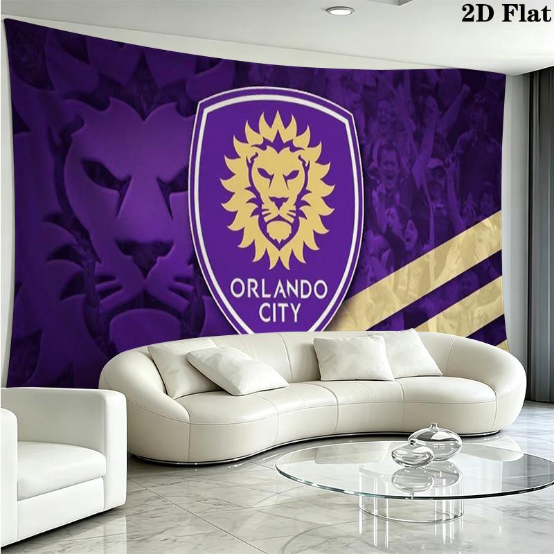 Orlando City SC Wall Tapestry Aesthetic Wall Hanging Printed Fabric Blanket Decorative Tapestries for Bedroom Living Room Home Decor