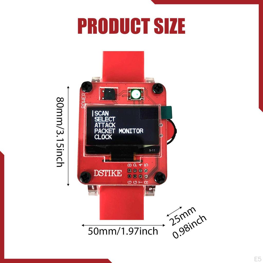 Deauther Smartwatch Development Board Educational Tool Protection Wristwatch Testing Networks for