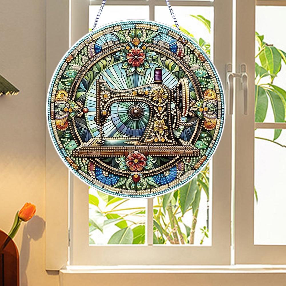 2D Flaches DIY Diamant Art Sonnenfänger Diamantmalerei Set Strass Diamant Art Fensteranhänger Fenster Hängende Kunst für Heimdekoration