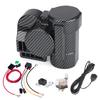 Car 12V Universal 150DB Horns Loud Powerful Dual-Tone Compact Electric Carbon Fiber Pattern Air Horn for Motorcycles Cars Boats