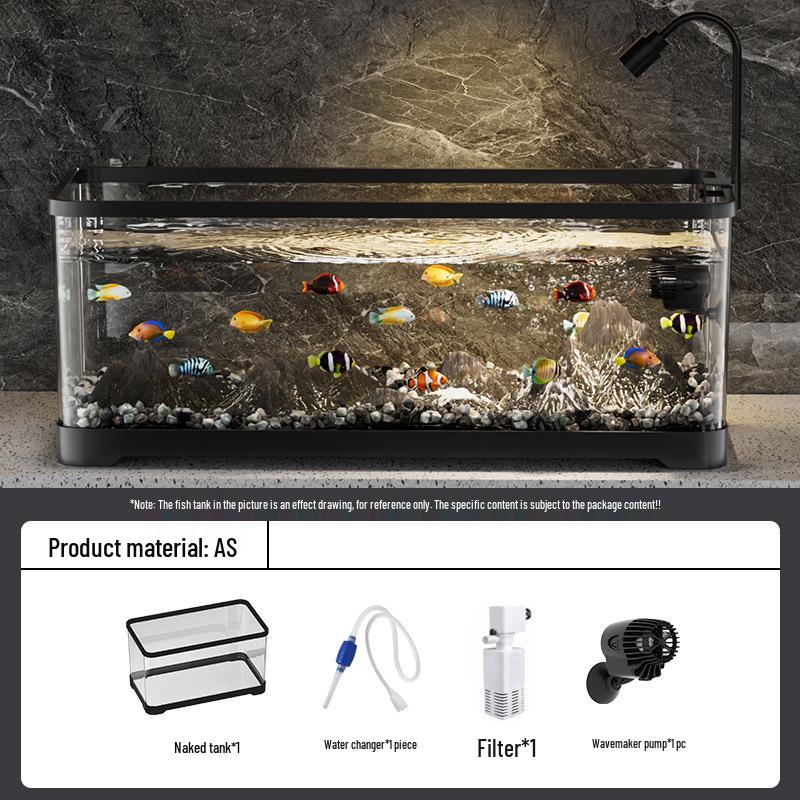 Living Room Ecological Fish Tank with Oxygenation and Wave-Making Features
