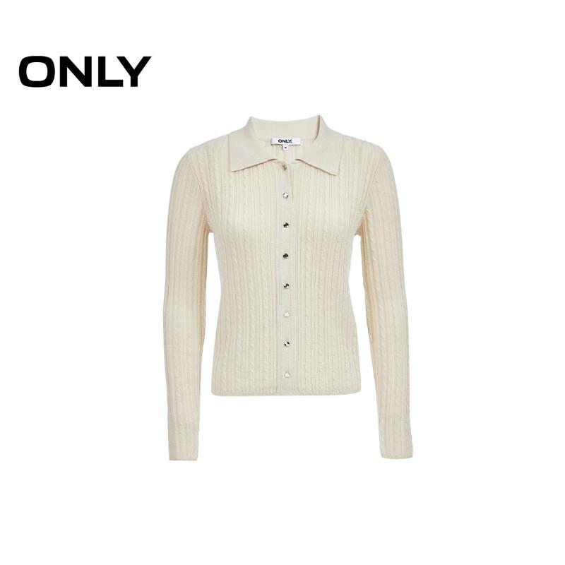 ONLY Women's Retro Cable Knit V-neck Sweater