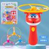 Children Outdoor Flying Toys Bamboo Dragonfly Flying Disc Gyro Gun Launcher