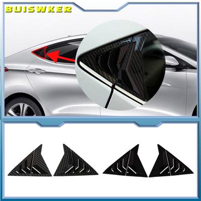 For Hyundai Elantra Avante Sedan 2011-2015 Car Rear Louver Window Side Shutter Cover Trim Sticker Vent Scoop ABS Carbon Fiber
