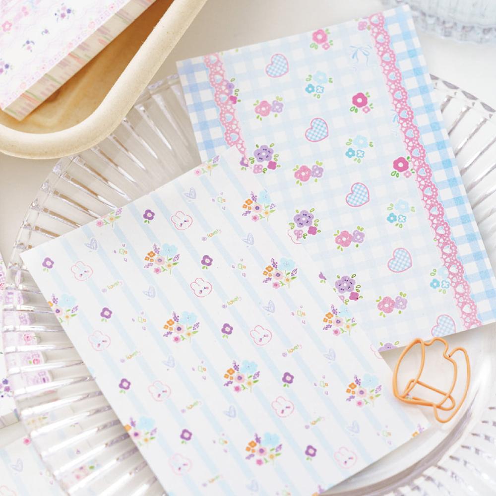 80 sheets Fragmented pastoral style sticky note paper, European and American floral style hand tent base material