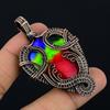 Ammolite Pendant Gemstone Handmade Jewelry,  999 Copper Wire Wrapped Pendant, Gift For Wife Jewelry