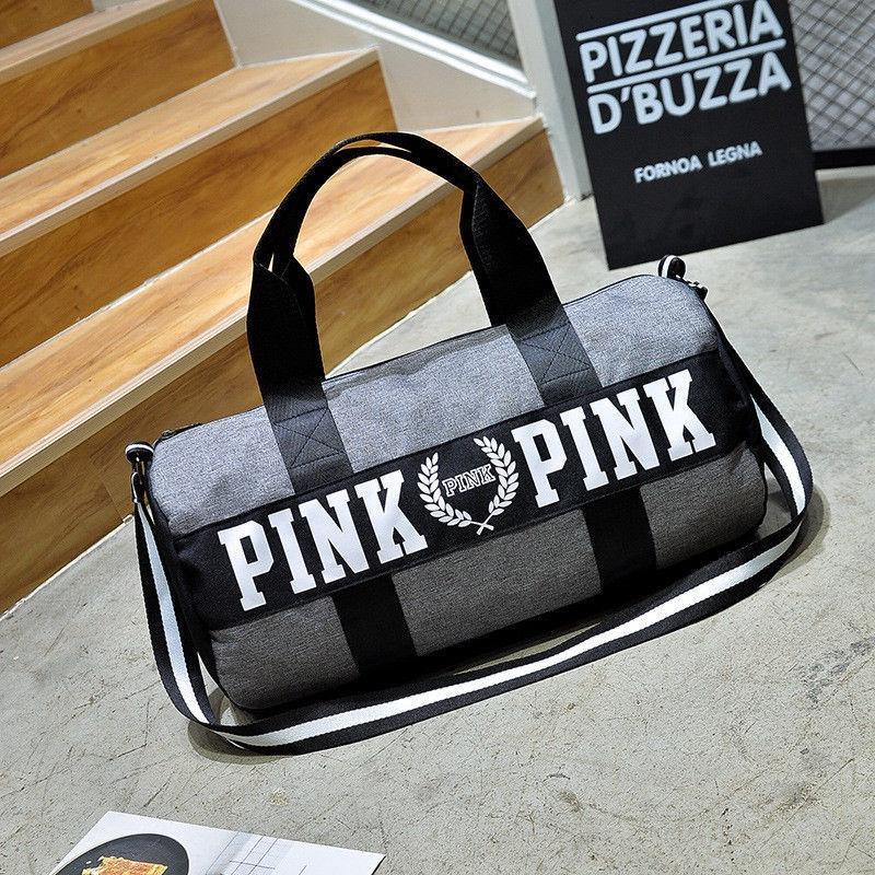 Victoria's Pink Różowa Płócienna Torba Duffle na Jogę o Ponadczasowym Designie do Szkoły i na Siłownię