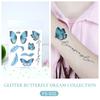 Ruikalong Waterproof Long-Lasting Glitter Butterfly Tattoo Sticker for Children's Makeup