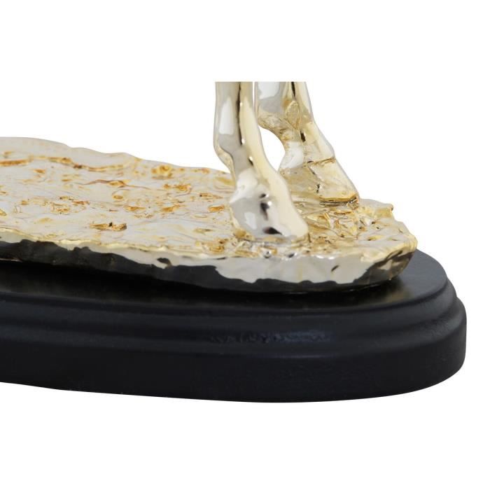 Figurine décorative - Cheval noir doré - Résine - 30 x 11,5 x 26 cm - Élégante